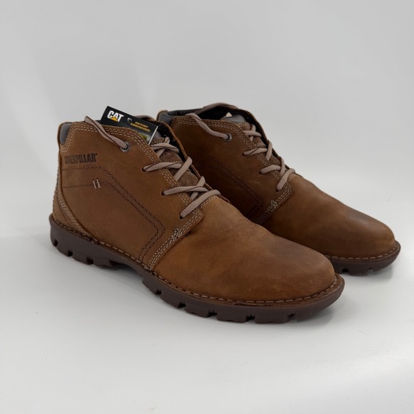 Caterpillar Transform 2.0 Mid Dark Beige Nubuck Leather Boots P722227 Mens 10